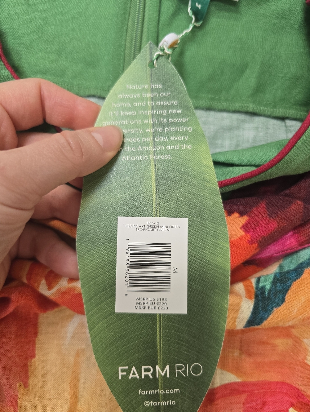 FARM Rio Green Mini Dress with Bold Floral Print - Picture 9 of 13
